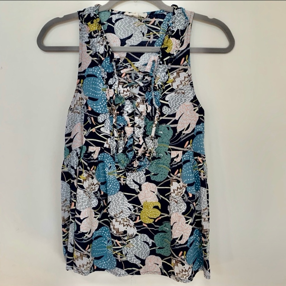 Entro Bohemian Print Babydoll Peplum Tank Top